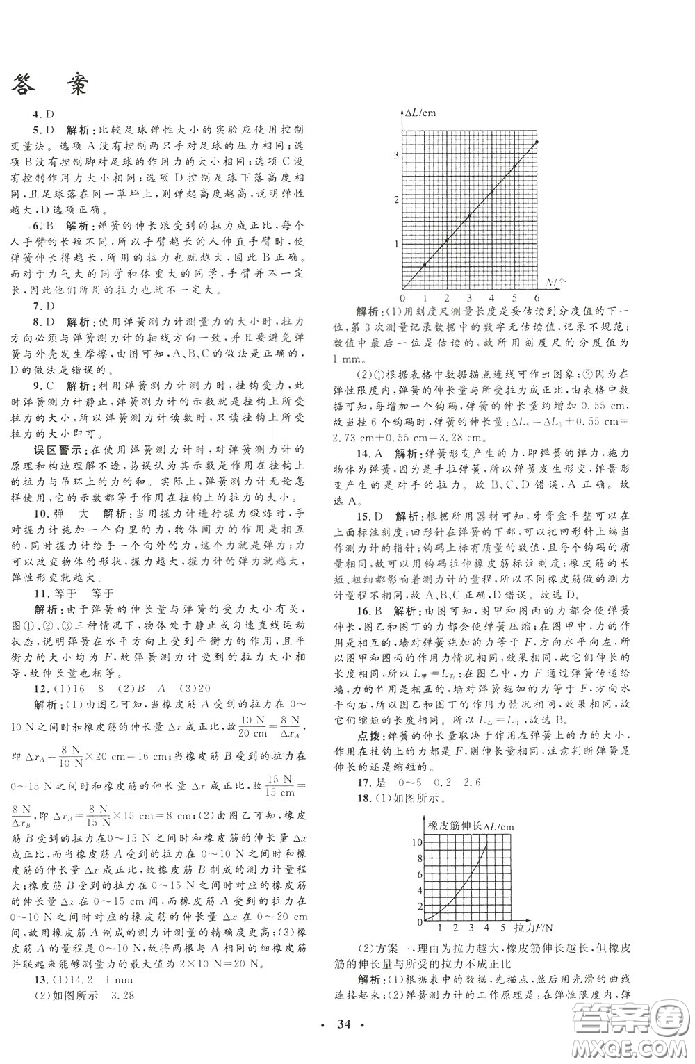 鐘書金牌2020年非常1+1完全題練八年級下冊物理R版人教版參考答案