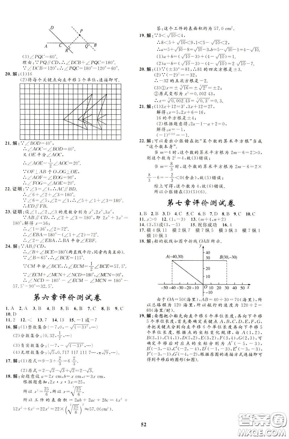 鐘書金牌2020年非常1+1完全題練七年級下冊數(shù)學R版人教版參考答案