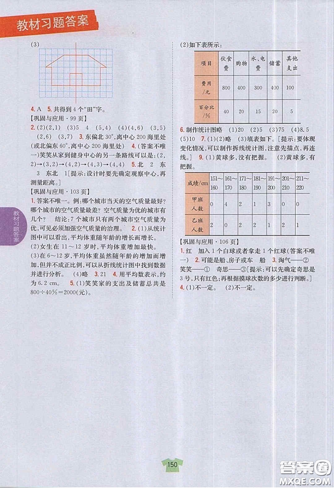 北京師范大學(xué)出版社義務(wù)教育教科書2020數(shù)學(xué)六年級下冊北師大版教材習(xí)題答案