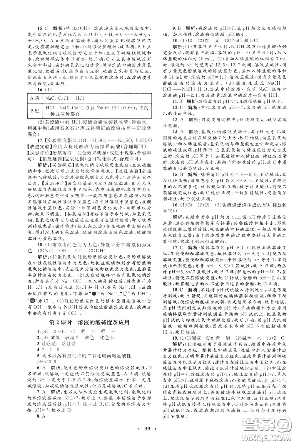 鐘書金牌2020年非常1+1完全題練九年級下冊化學(xué)R版人教版參考答案