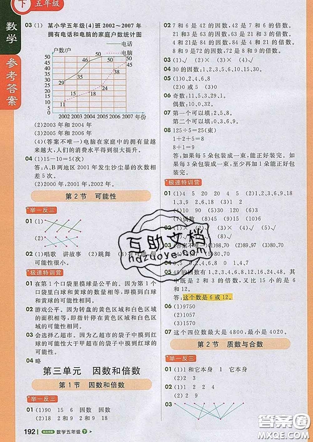 2020春新版1加1輕巧奪冠課堂直播五年級(jí)數(shù)學(xué)下冊(cè)北京版答案