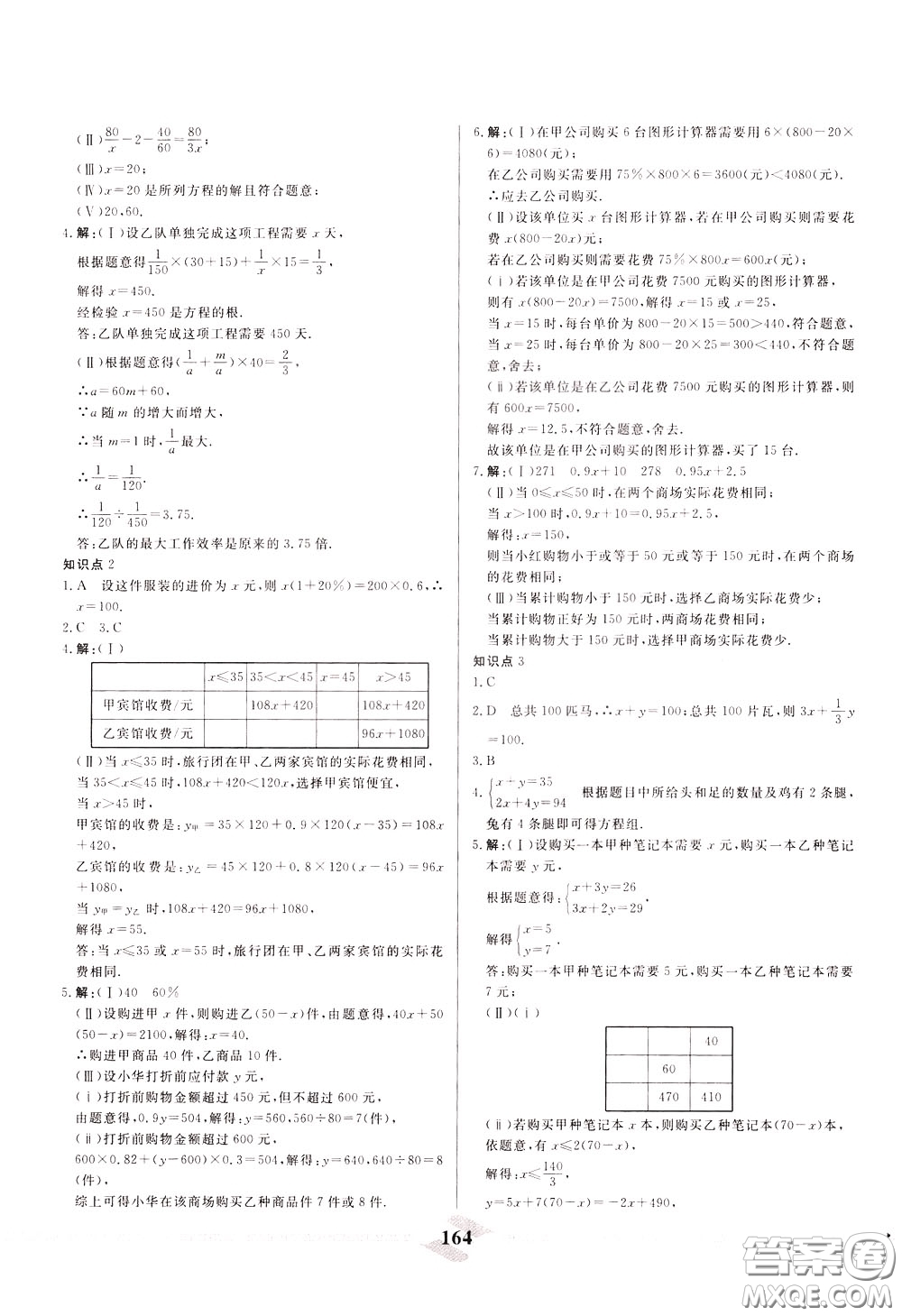 天津人民出版社2020年一飛沖天中考專項(xiàng)精品試題分類數(shù)學(xué)參考答案