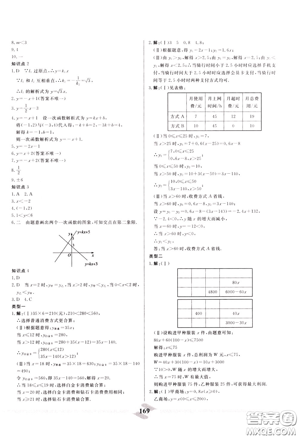 天津人民出版社2020年一飛沖天中考專項(xiàng)精品試題分類數(shù)學(xué)參考答案