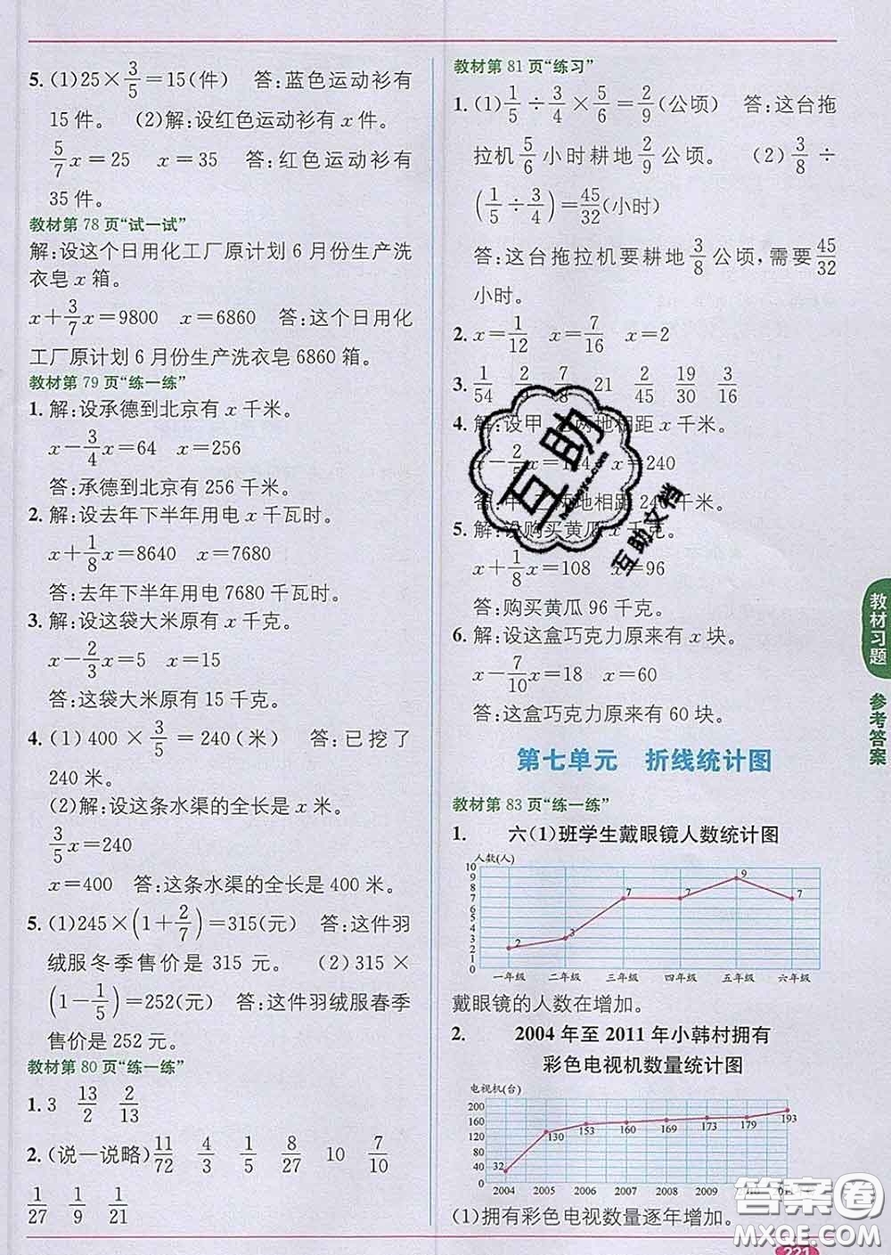 新疆青少年出版社2020春教材1加1五年級數(shù)學(xué)下冊冀教版答案