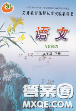 山東教育出版社2020義務教育教科書54學制九年級語文下冊魯教版教材課后習題答案