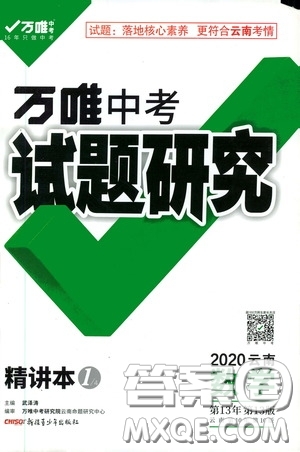 2020年萬唯中考試題研究數(shù)學(xué)云南專版精講本參考答案