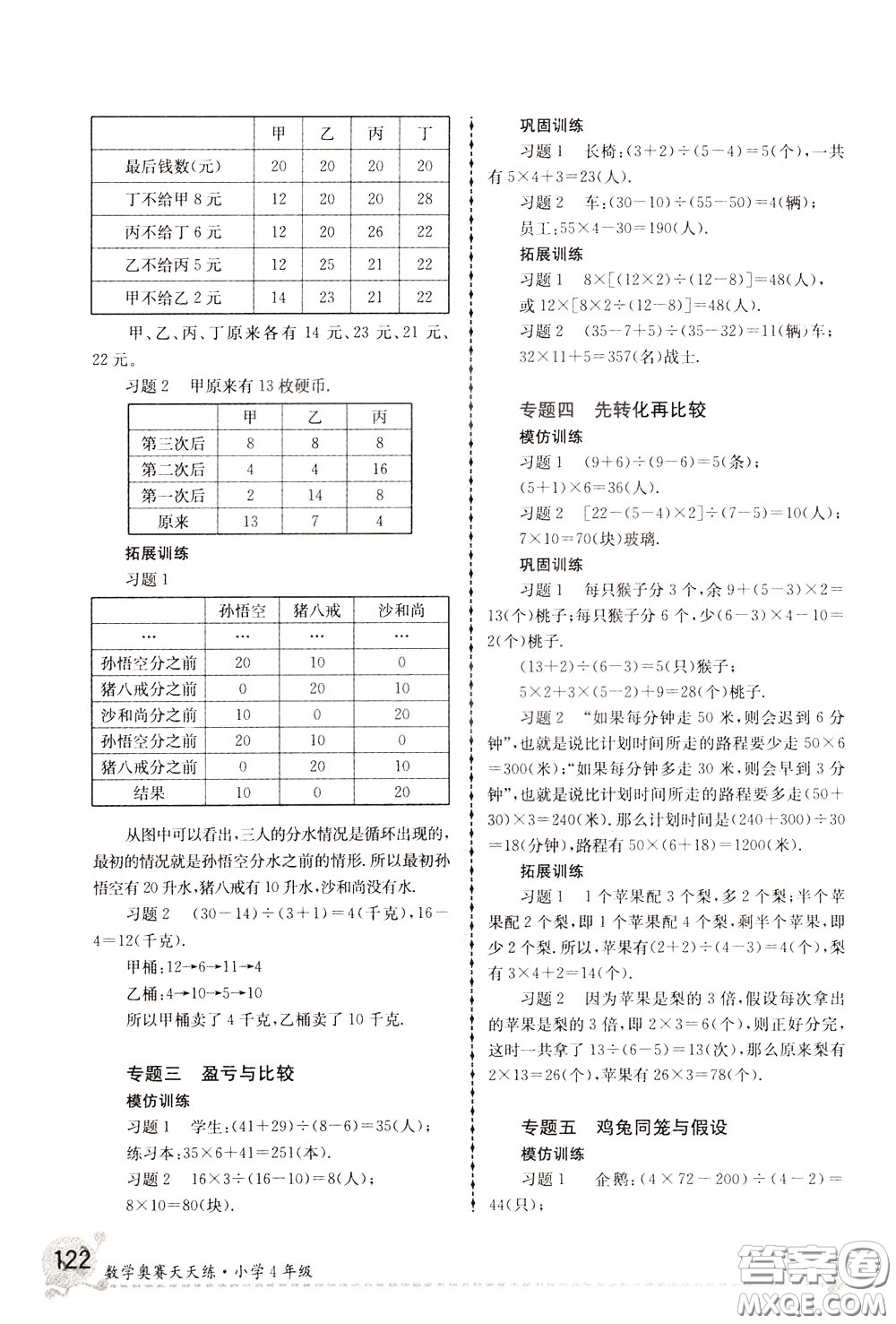 南京大學(xué)出版社2020年南大教輔數(shù)學(xué)奧賽天天練第6版小學(xué)4年級(jí)參考答案