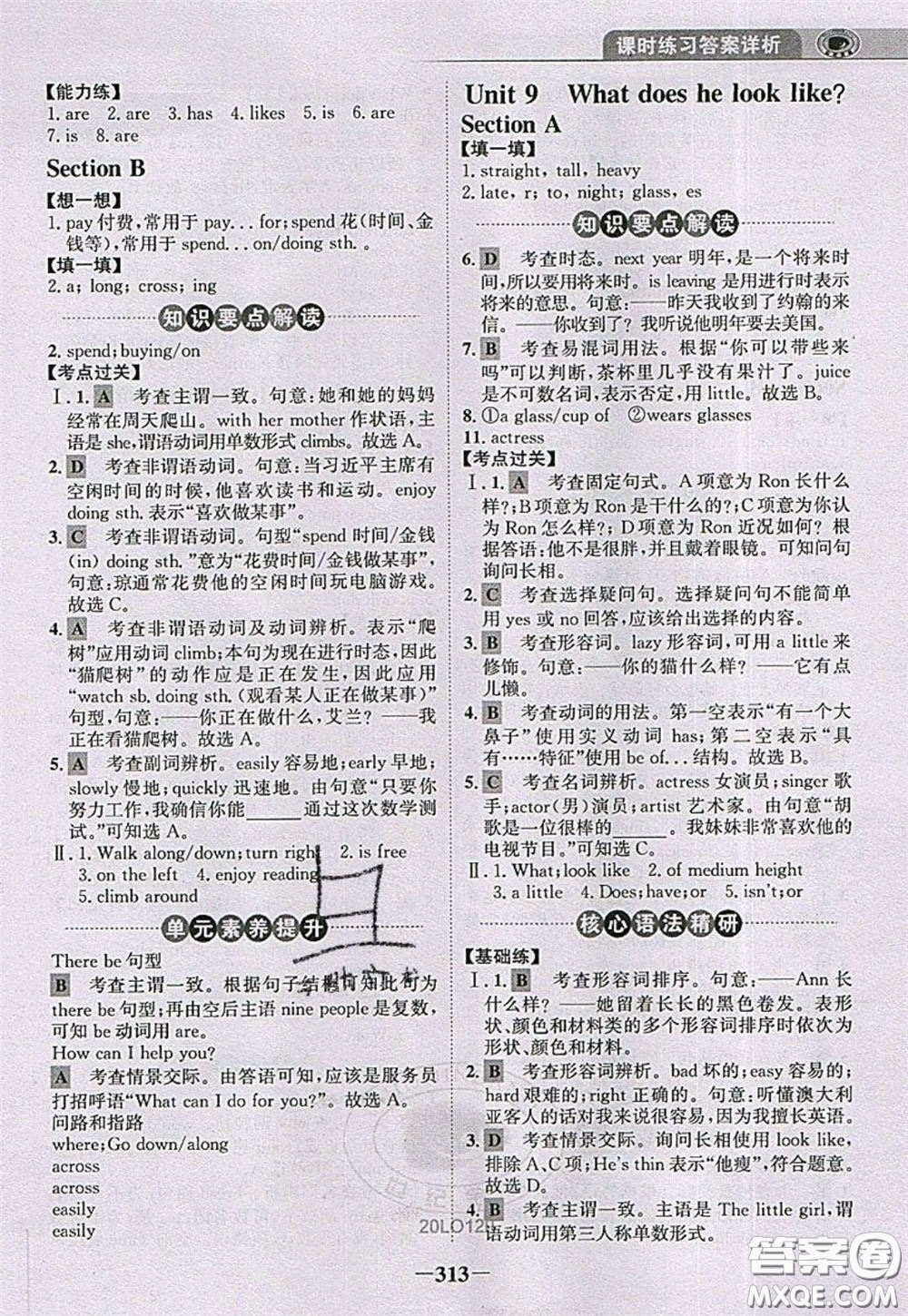 世紀(jì)金榜2020新版金榜大講堂七年級(jí)下冊(cè)英語(yǔ)人教版RJ參考答案