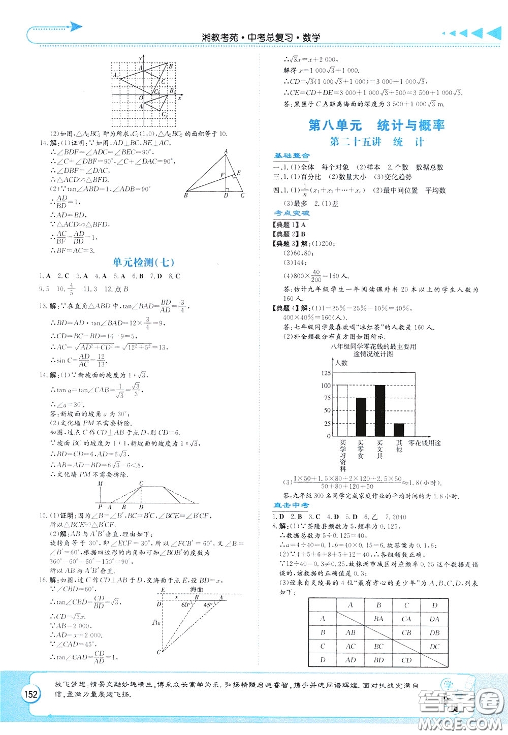 湖南教育出版社2020年湘教考苑中考總復(fù)習(xí)數(shù)學(xué)參考答案