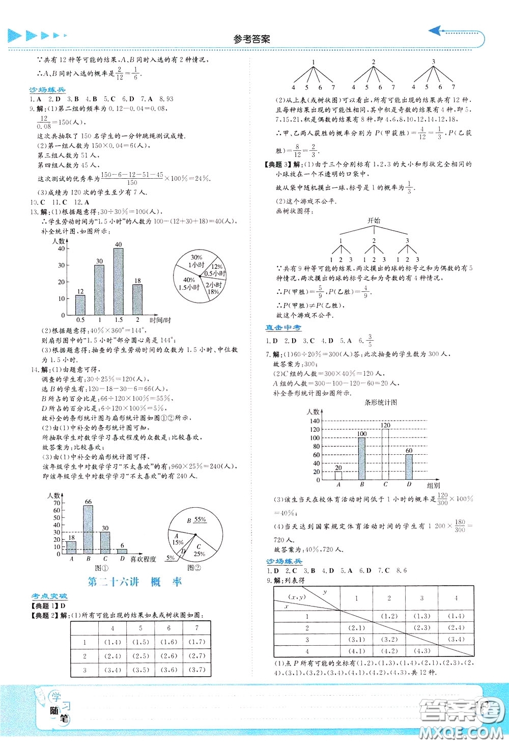 湖南教育出版社2020年湘教考苑中考總復(fù)習(xí)數(shù)學(xué)參考答案