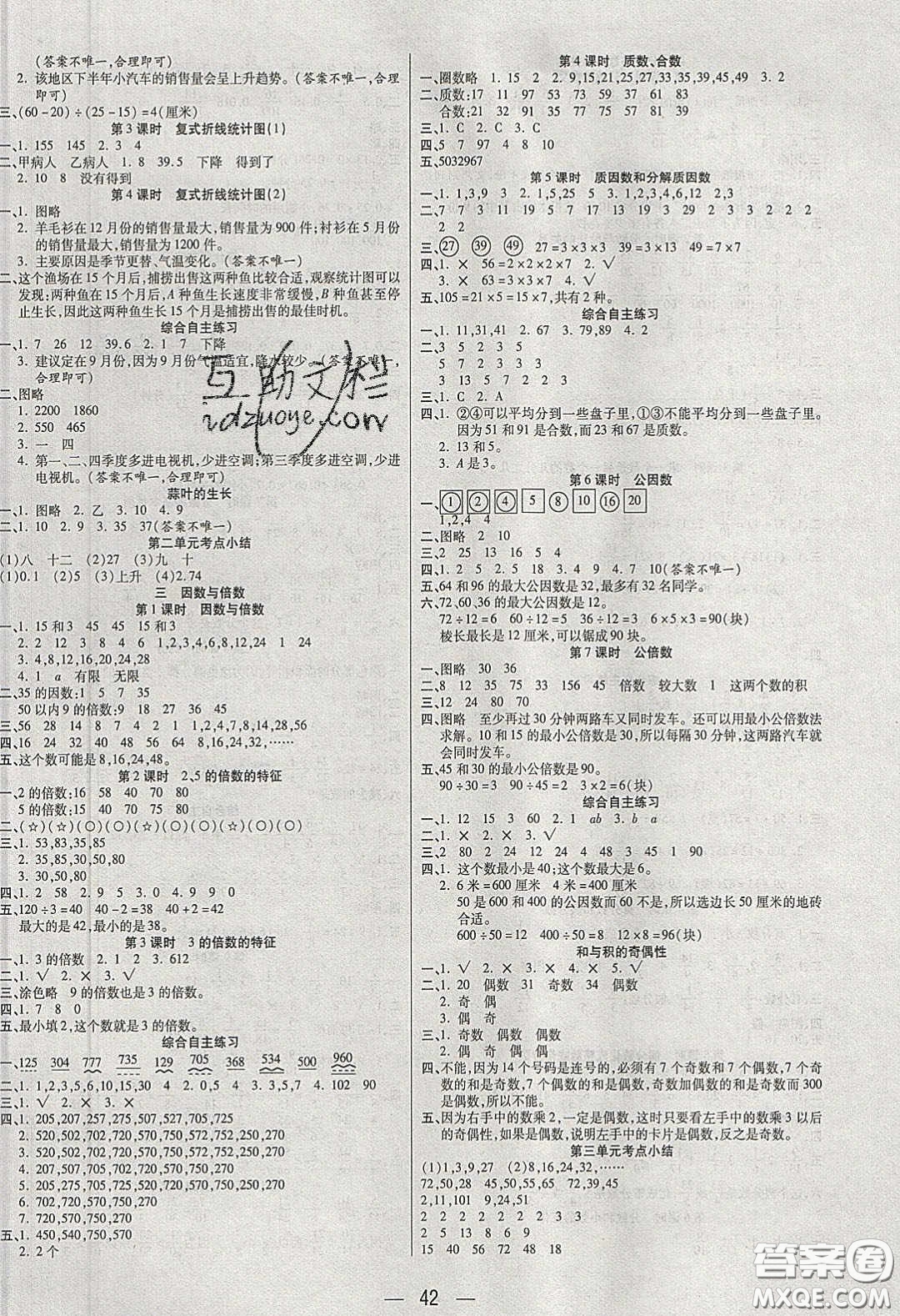 揚帆文化2020揚帆天天練五年級數(shù)學(xué)下冊蘇教版答案