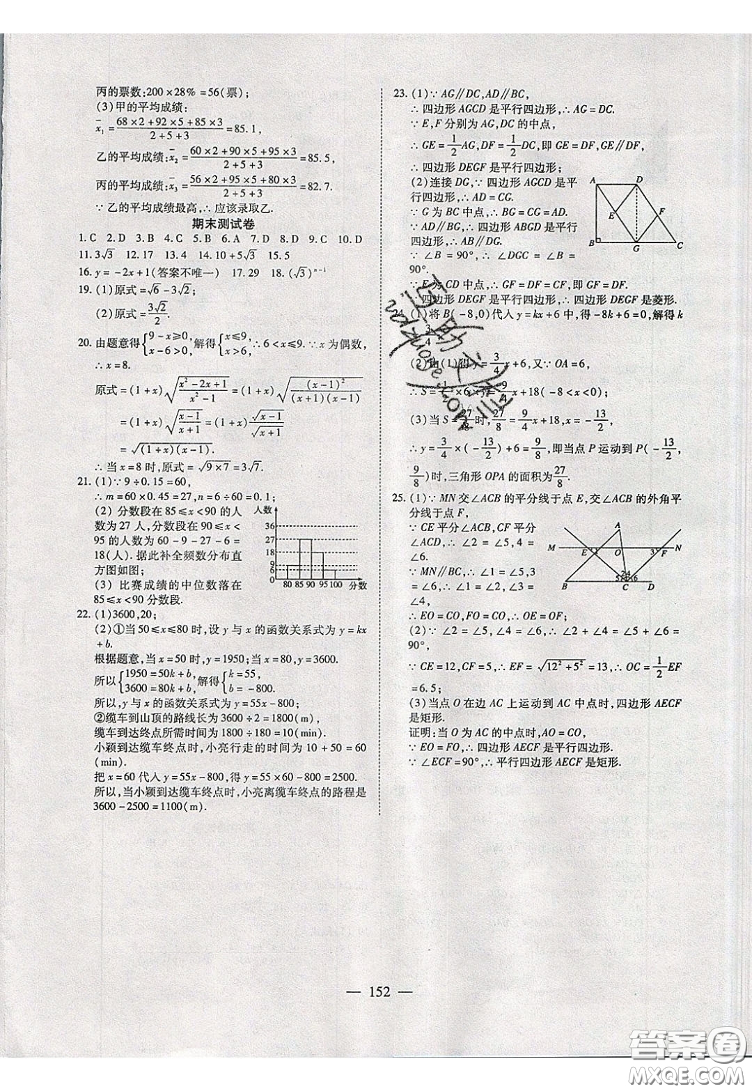 2020年有效課堂課時(shí)導(dǎo)學(xué)案八年級下冊數(shù)學(xué)人教版參考答案