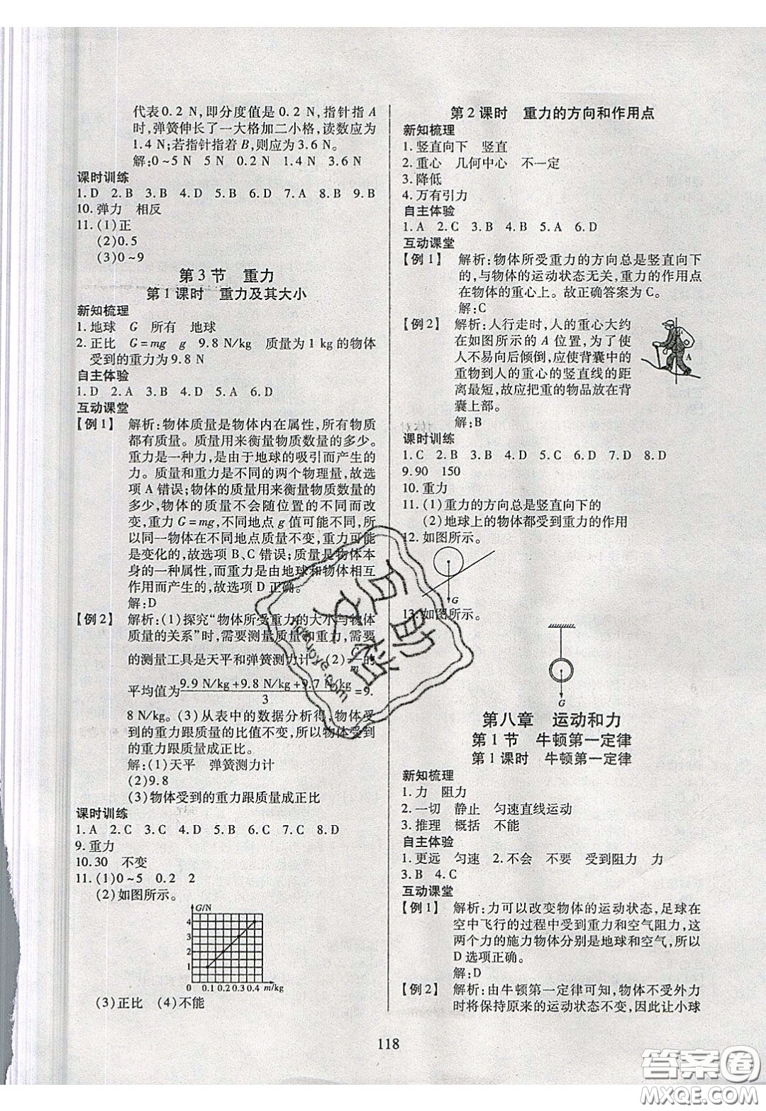 2020年有效課堂課時(shí)導(dǎo)學(xué)案八年級下冊物理人教版參考答案