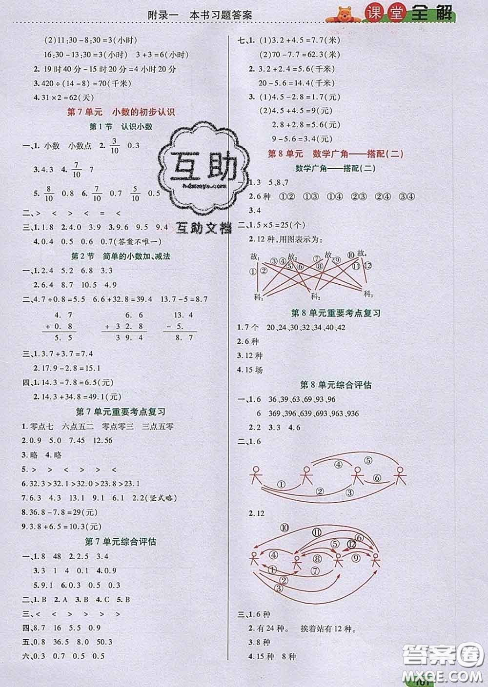 2020新版跳跳熊小學特級教師課堂全解三年級數(shù)學下冊人教版答案