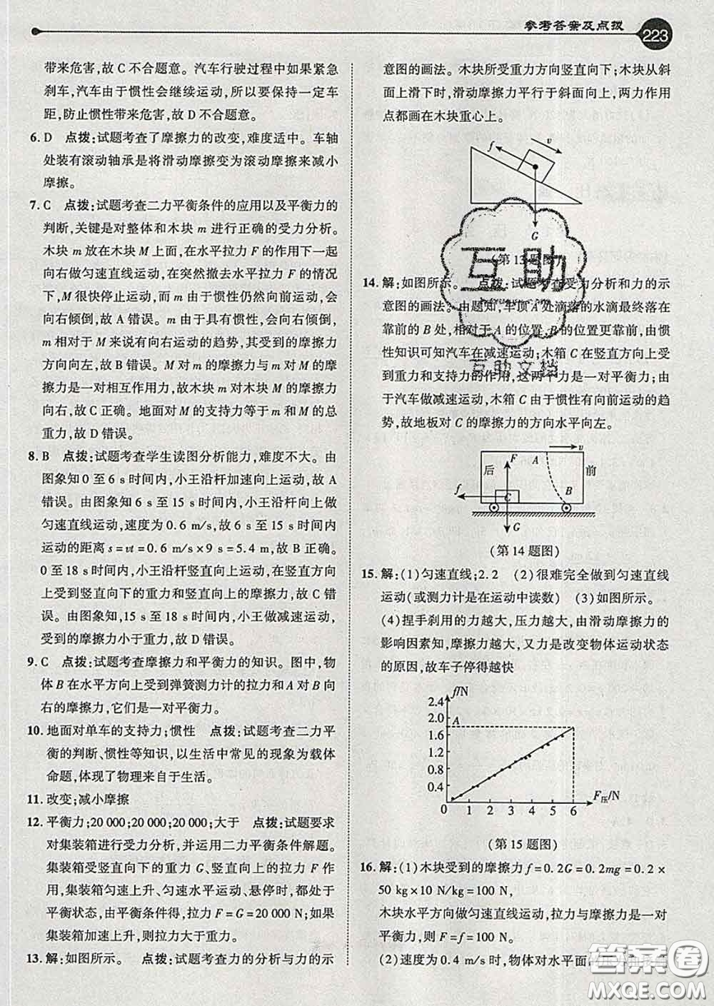 吉林教育出版社2020春特高級(jí)教師點(diǎn)撥八年級(jí)物理下冊(cè)人教版答案