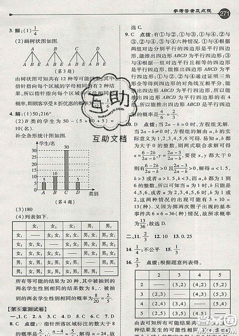 吉林教育出版社2020春特高級教師點撥九年級數(shù)學(xué)下冊青島版答案