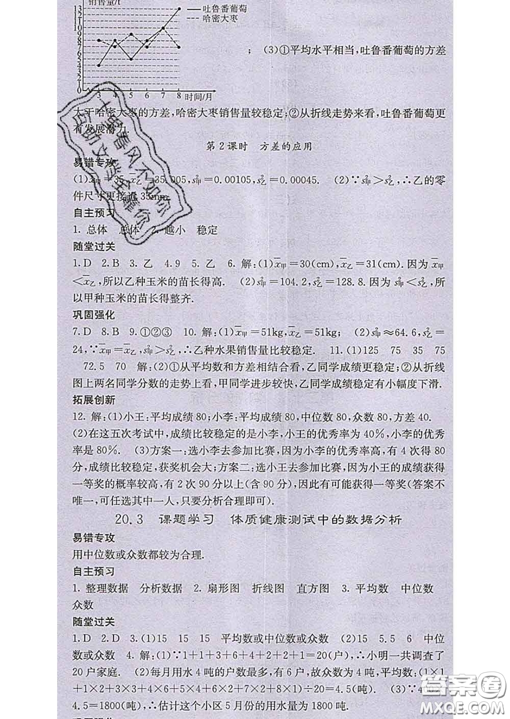 梯田文化2020春課堂點睛八年級數(shù)學(xué)下冊人教版答案