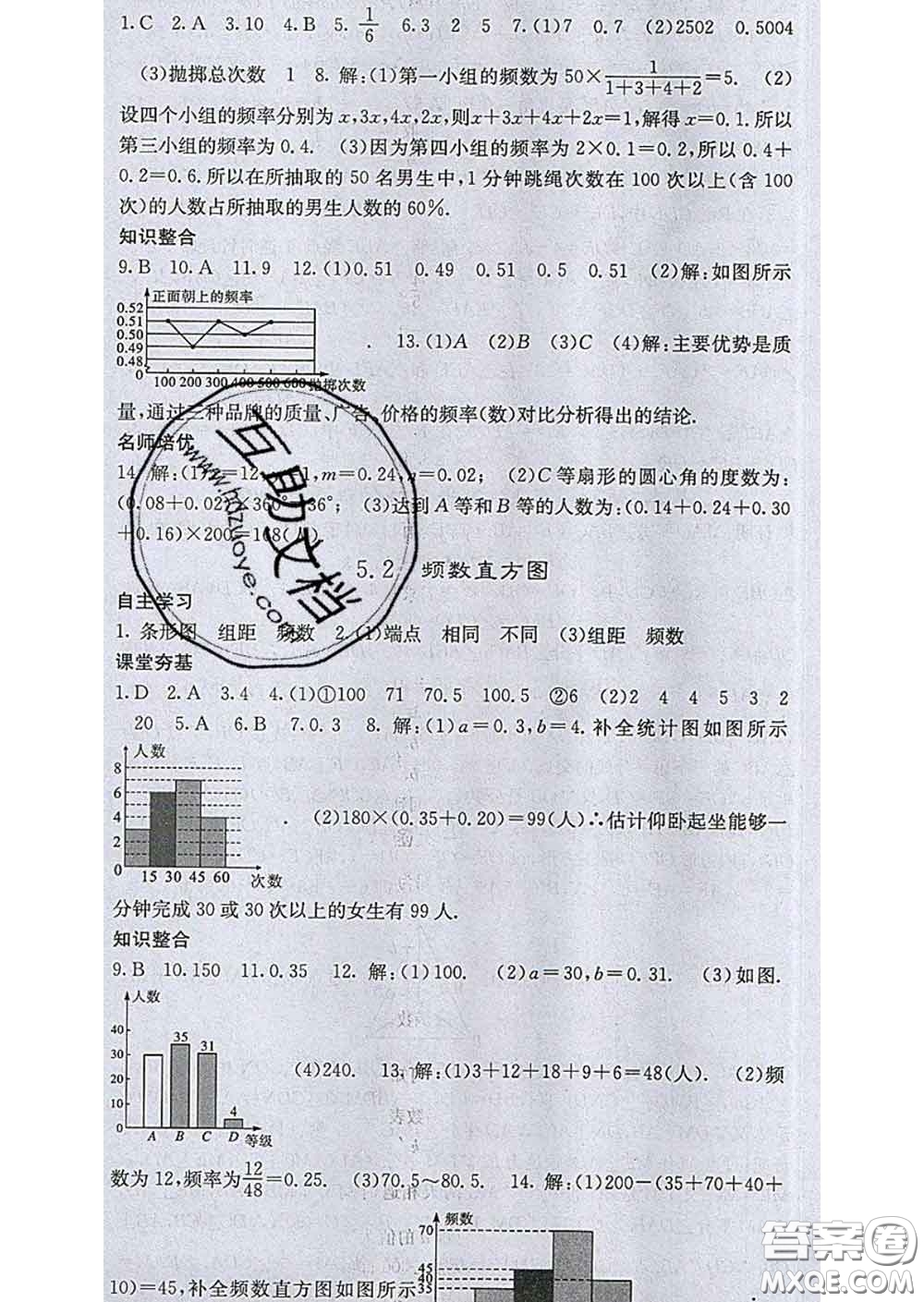 梯田文化2020春課堂點睛八年級數(shù)學下冊湘教版答案