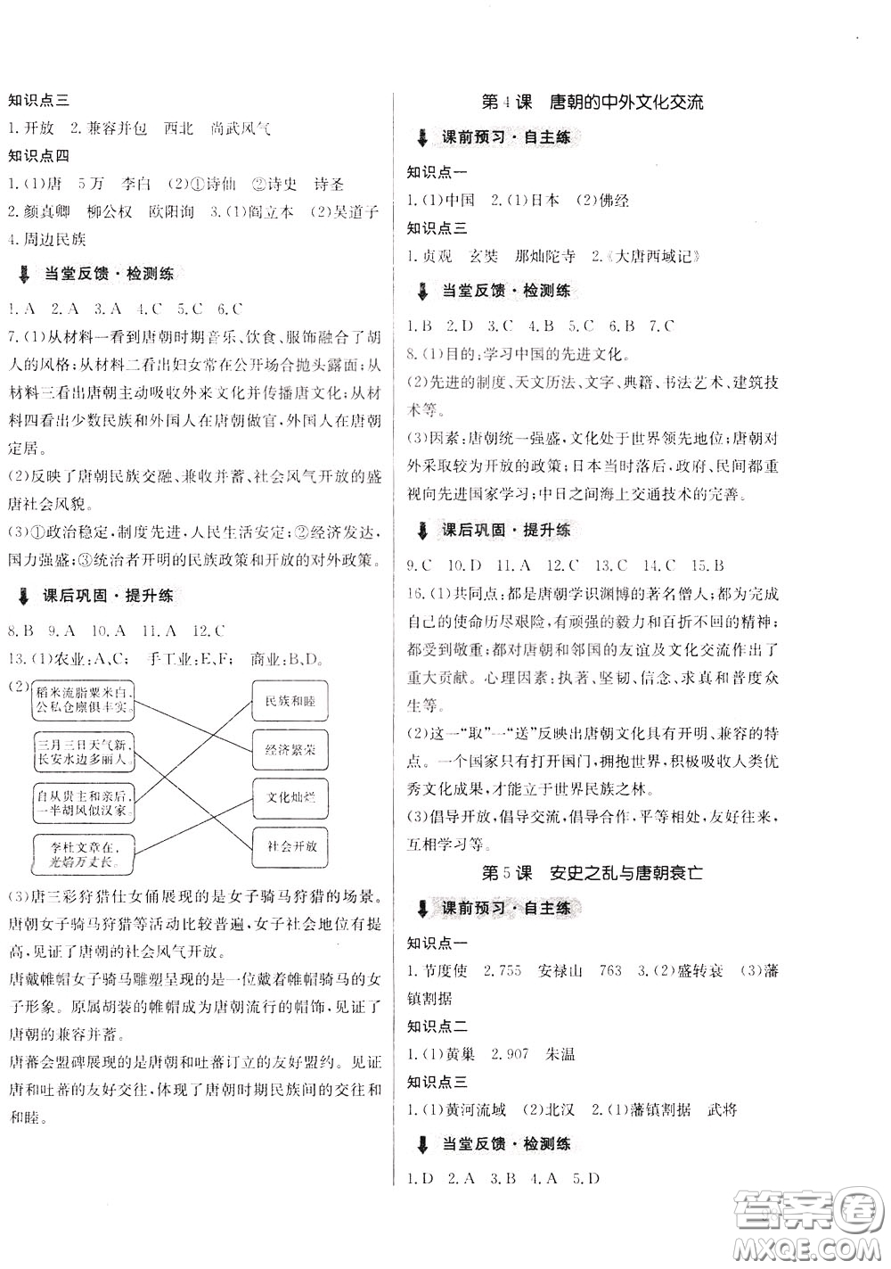 2020年原創(chuàng)講練測課優(yōu)新突破歷史七年級(jí)下RJ人教版參考答案