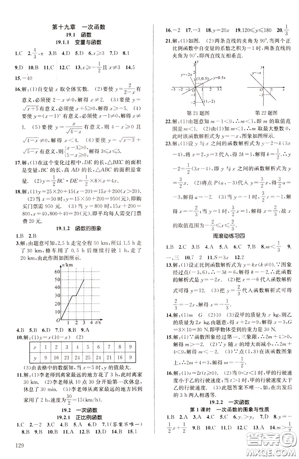 2020年原創(chuàng)講練測(cè)課優(yōu)新突破數(shù)學(xué)八年級(jí)下RJ人教版參考答案