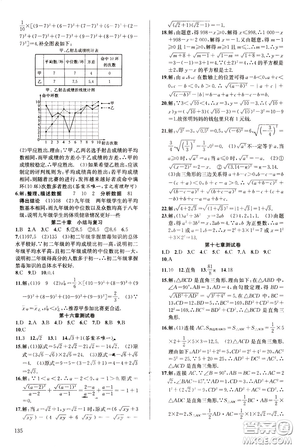 2020年原創(chuàng)講練測(cè)課優(yōu)新突破數(shù)學(xué)八年級(jí)下RJ人教版參考答案