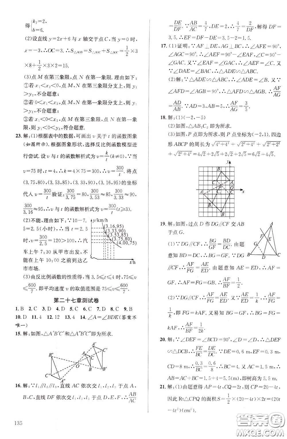 2020年原創(chuàng)講練測課優(yōu)新突破數(shù)學(xué)九年級下RJ人教版參考答案