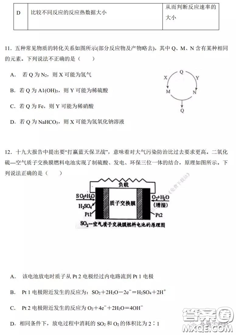 2020年河南省實(shí)驗(yàn)中學(xué)高三假期自主測(cè)試?yán)砜凭C合試題及答案