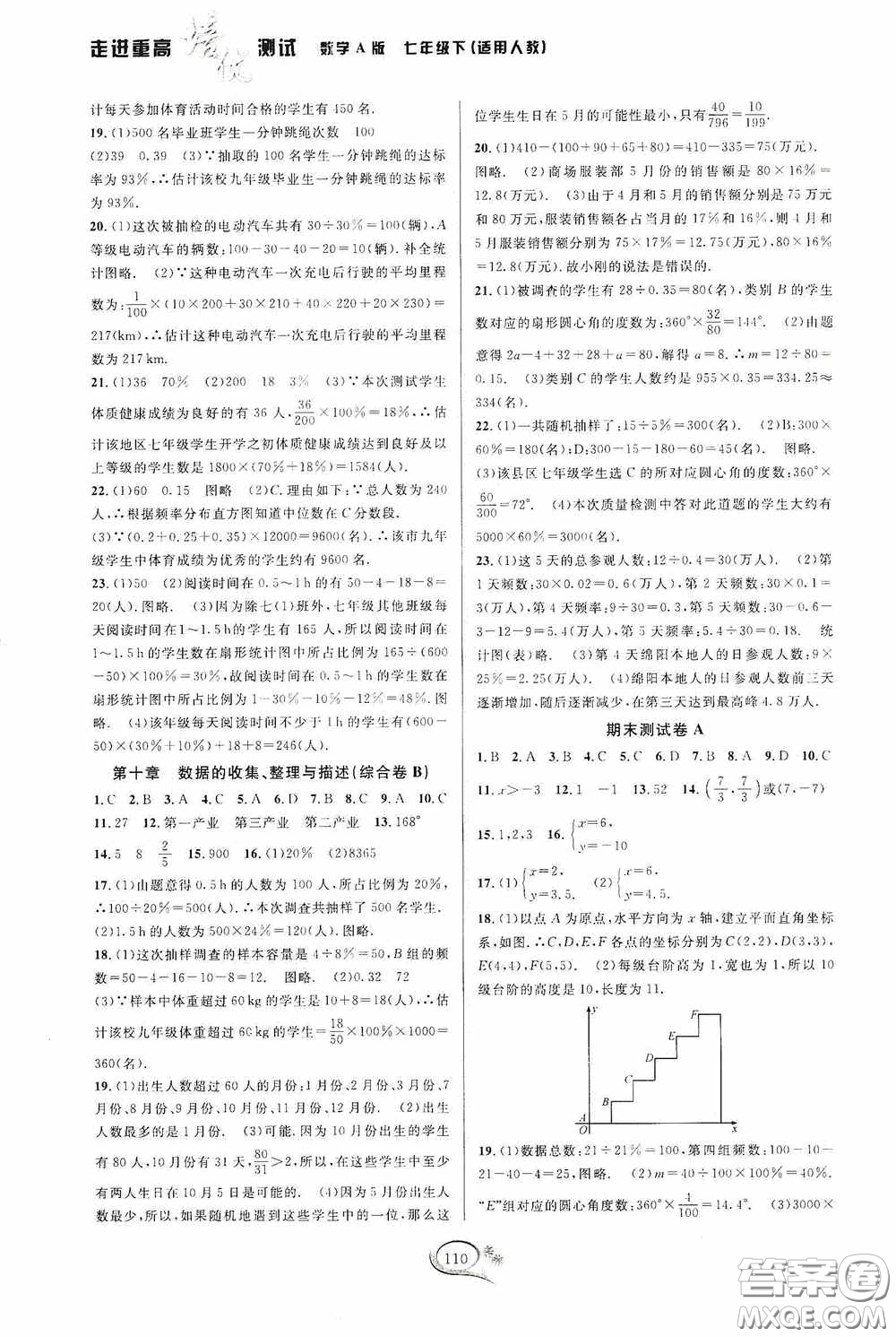 華東師范大學(xué)出版社2020春走進(jìn)重高培優(yōu)測(cè)試七年級(jí)數(shù)學(xué)下冊(cè)人教A版答案