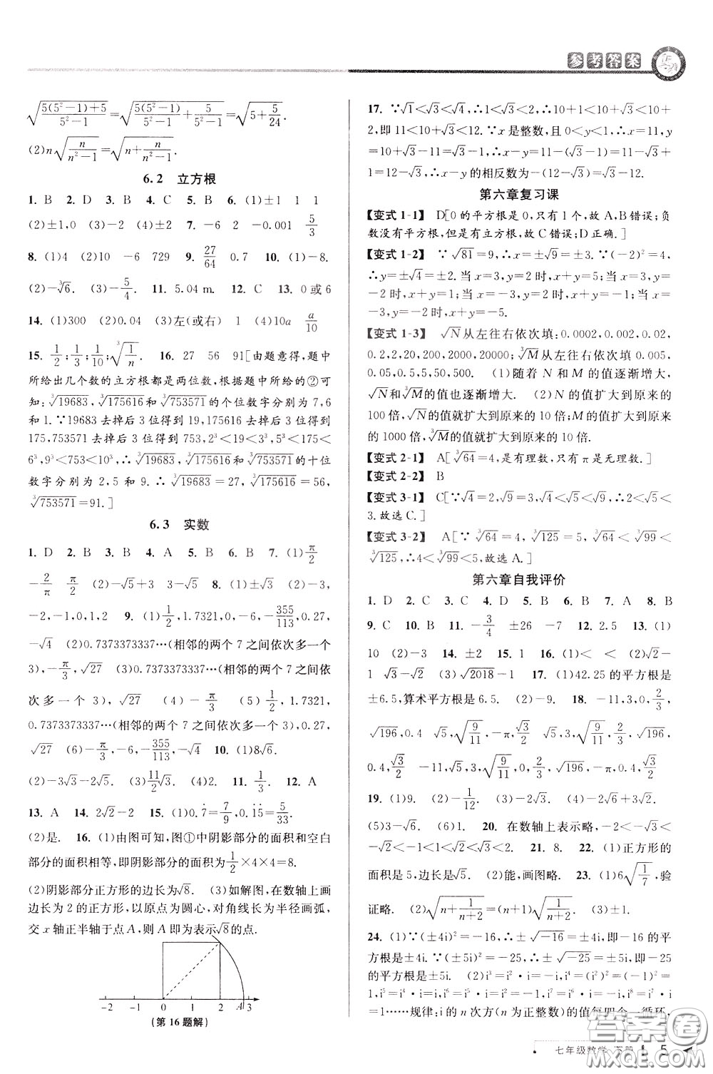 2020年教與學(xué)課程同步講練七年級數(shù)學(xué)下冊人教版參考答案