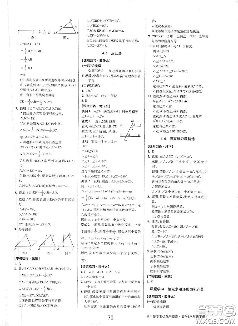 天津科學(xué)技術(shù)出版社2020初中新學(xué)案優(yōu)化與提高八年級數(shù)學(xué)下冊B版答案