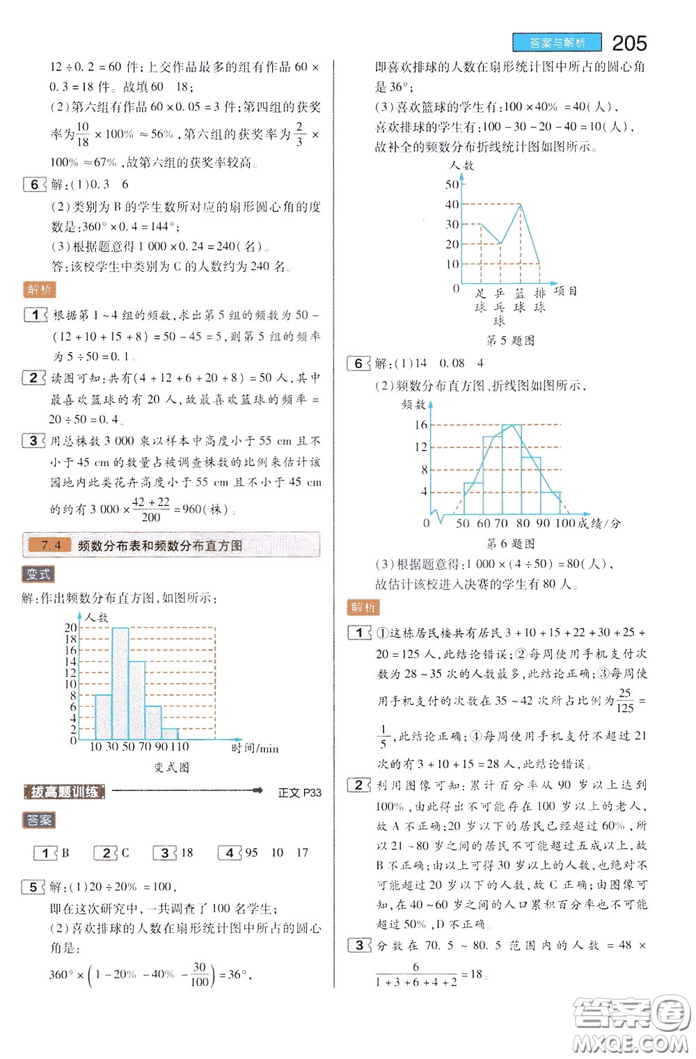 2020年王后雄初中教材完全解讀八年級下冊數(shù)學(xué)SKSX蘇科版參考答案