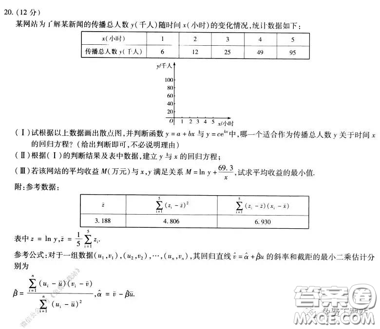 天一大聯(lián)考2020屆高考全真模擬卷四理科數學試題及答案