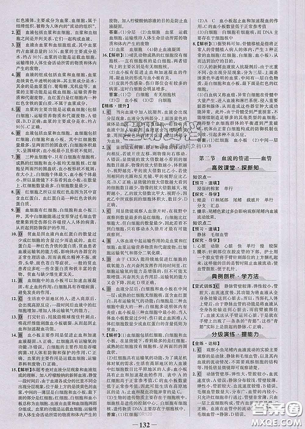 2020新版世紀(jì)金榜金榜學(xué)案七年級生物下冊人教版答案