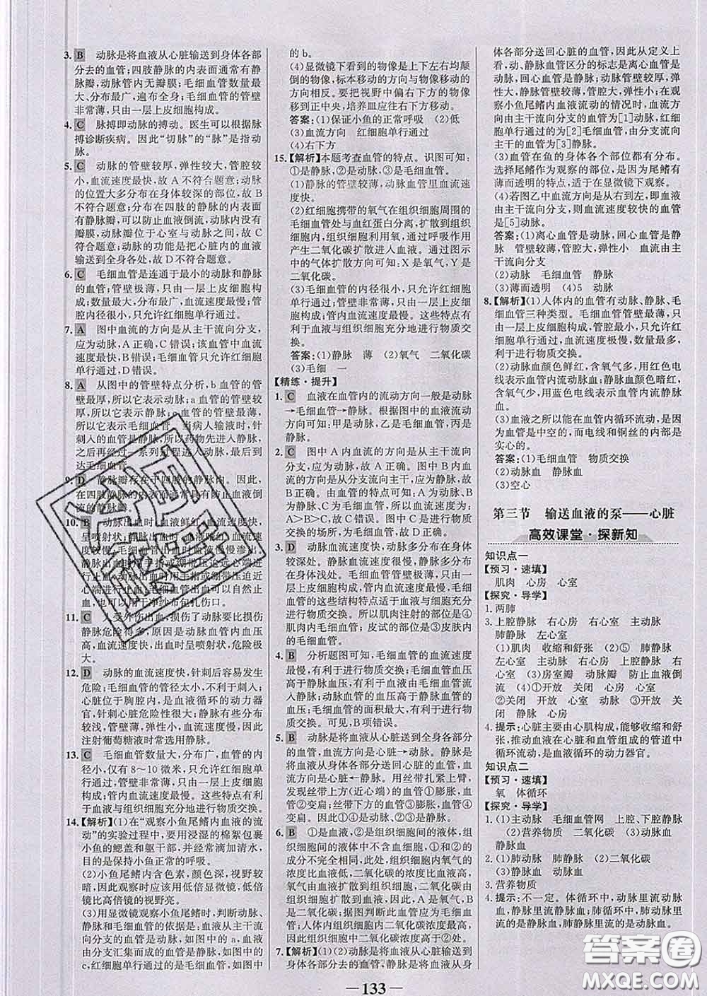 2020新版世紀(jì)金榜金榜學(xué)案七年級生物下冊人教版答案