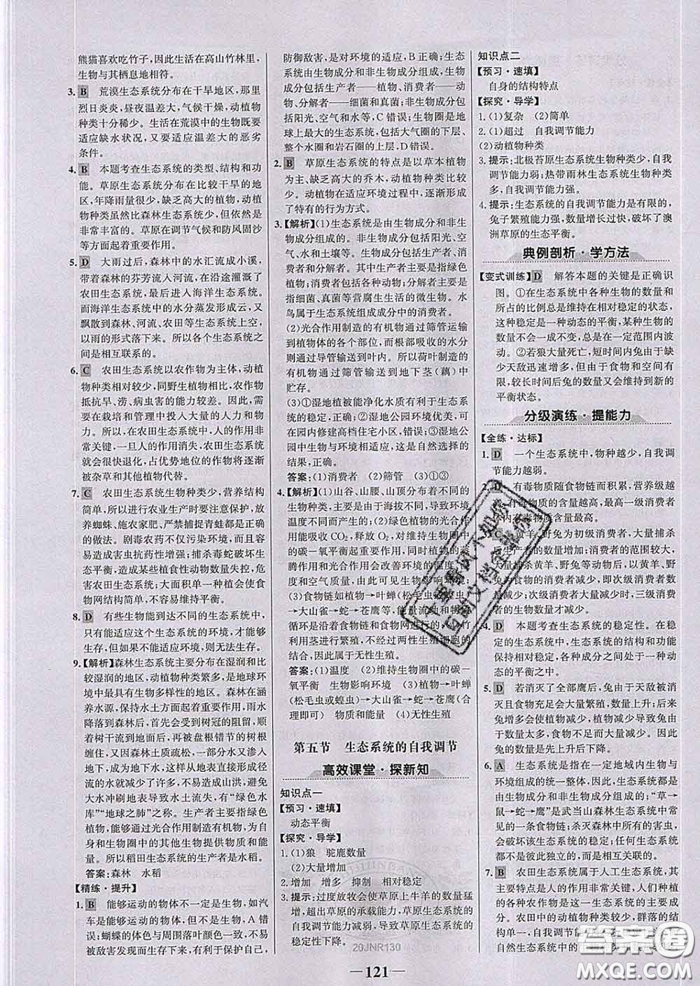 2020新版世紀(jì)金榜金榜學(xué)案八年級生物下冊濟(jì)南版答案