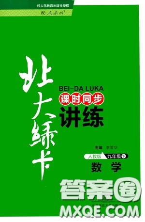 東北師范大學出版社2020北大綠卡課時同步講練九年級數(shù)學下冊人教版答案