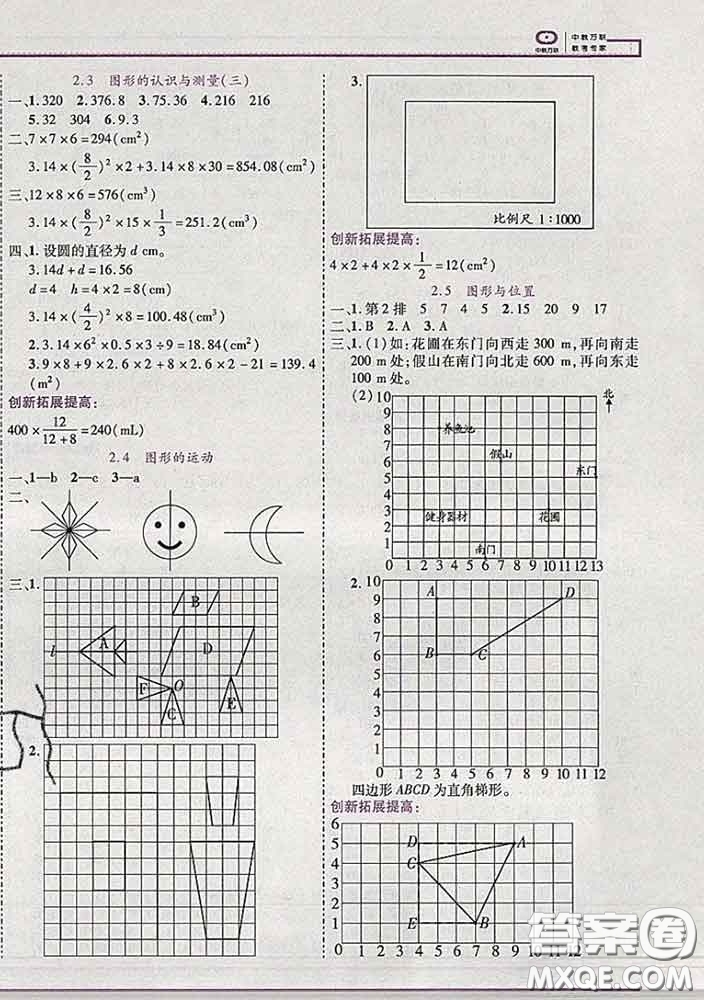 2020新版新全優(yōu)全優(yōu)備考六年級(jí)數(shù)學(xué)下冊(cè)人教版答案