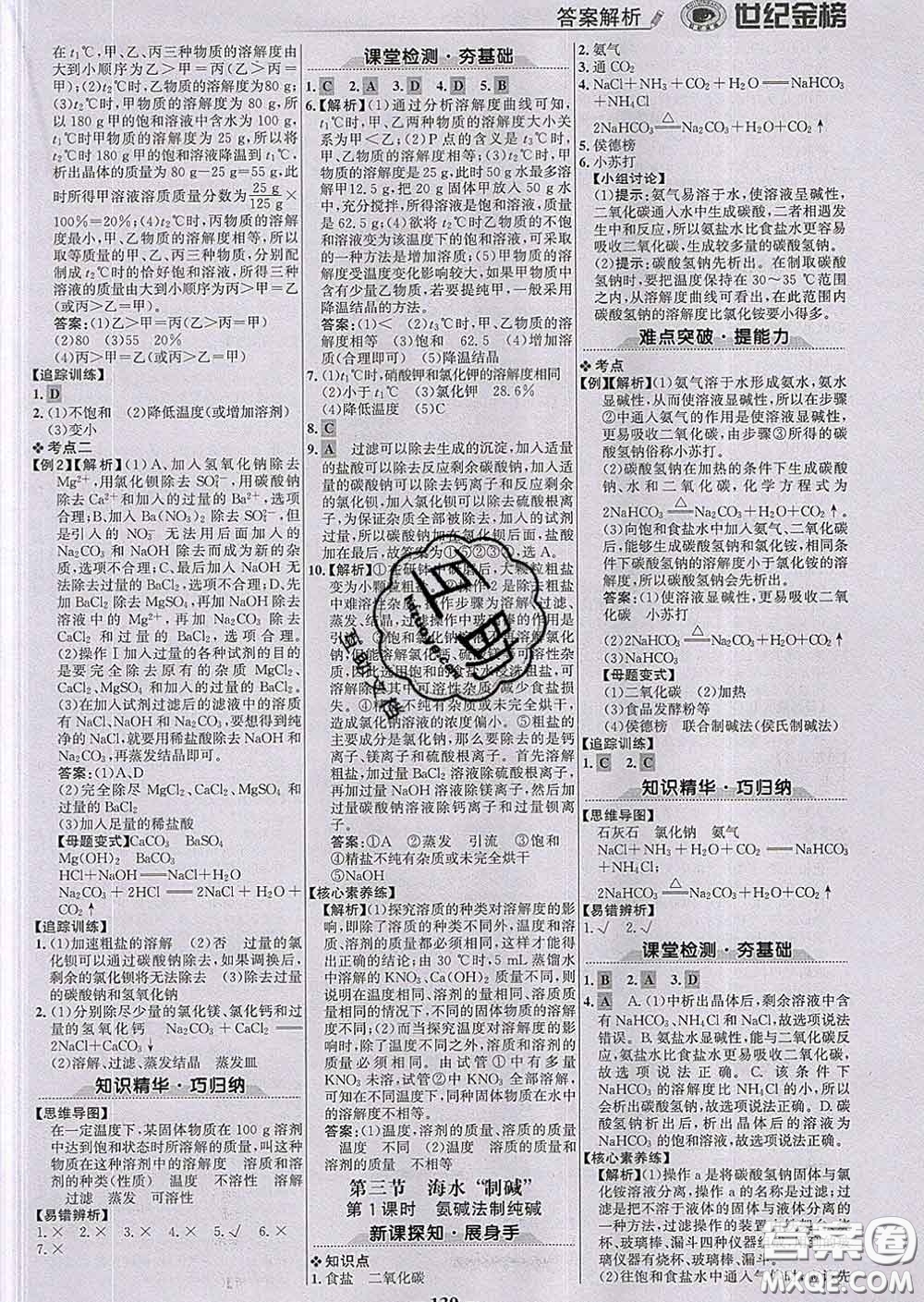 2020新版世紀(jì)金榜金榜學(xué)案九年級(jí)化學(xué)下冊(cè)魯教版答案