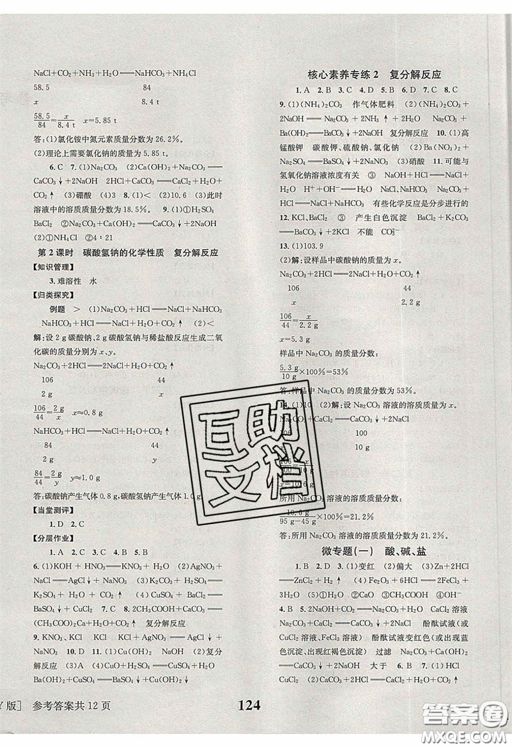 北京時(shí)代華文書局2020全效學(xué)習(xí)學(xué)業(yè)評(píng)價(jià)方案九年級(jí)化學(xué)下冊(cè)魯教版答案