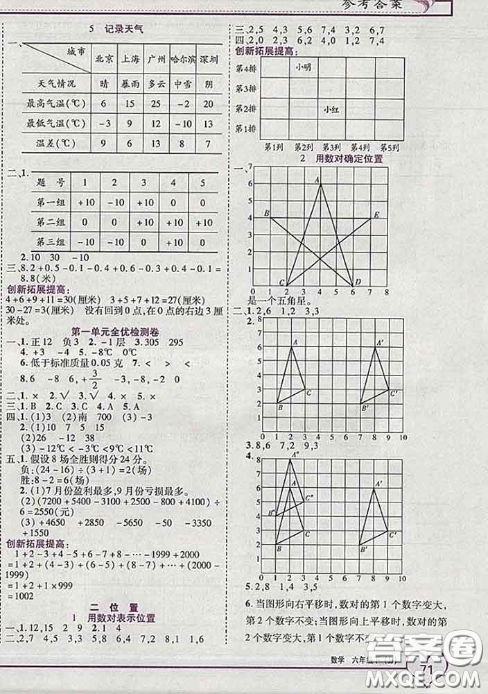 2020新版新全優(yōu)全優(yōu)備考六年級數(shù)學(xué)下冊冀教版答案