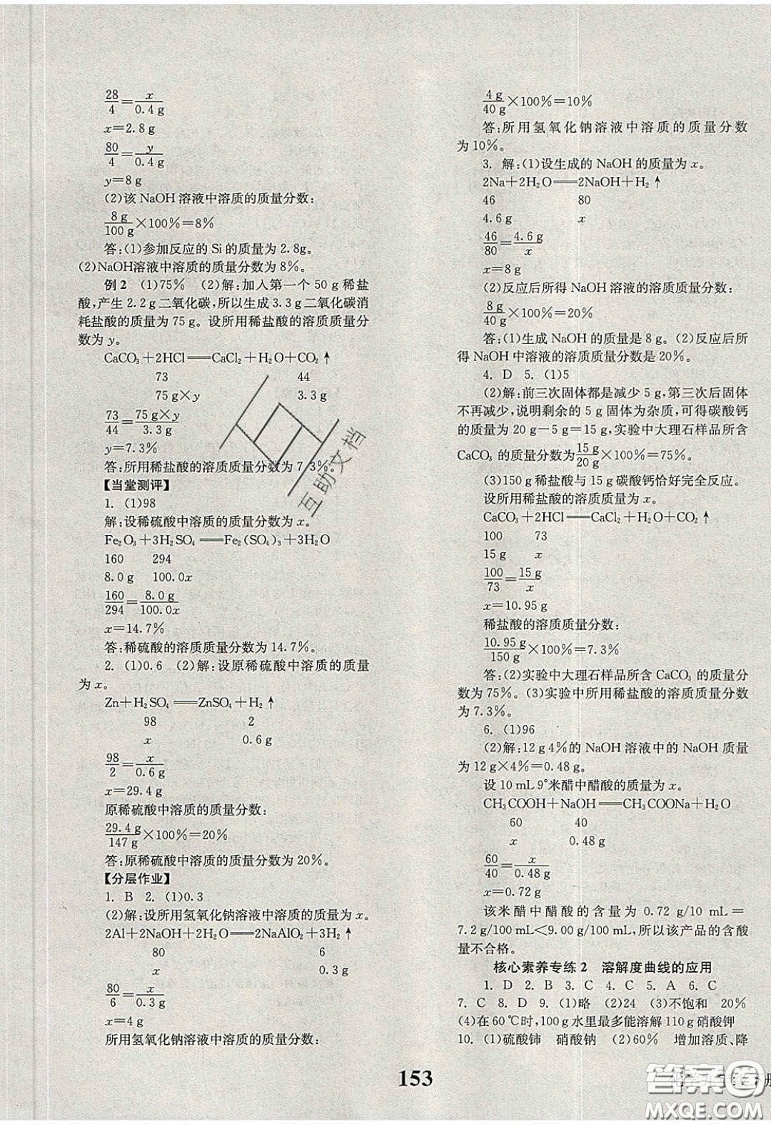 北京時代華文書局2020全效學習學業(yè)評價方案九年級化學下冊人教版答案