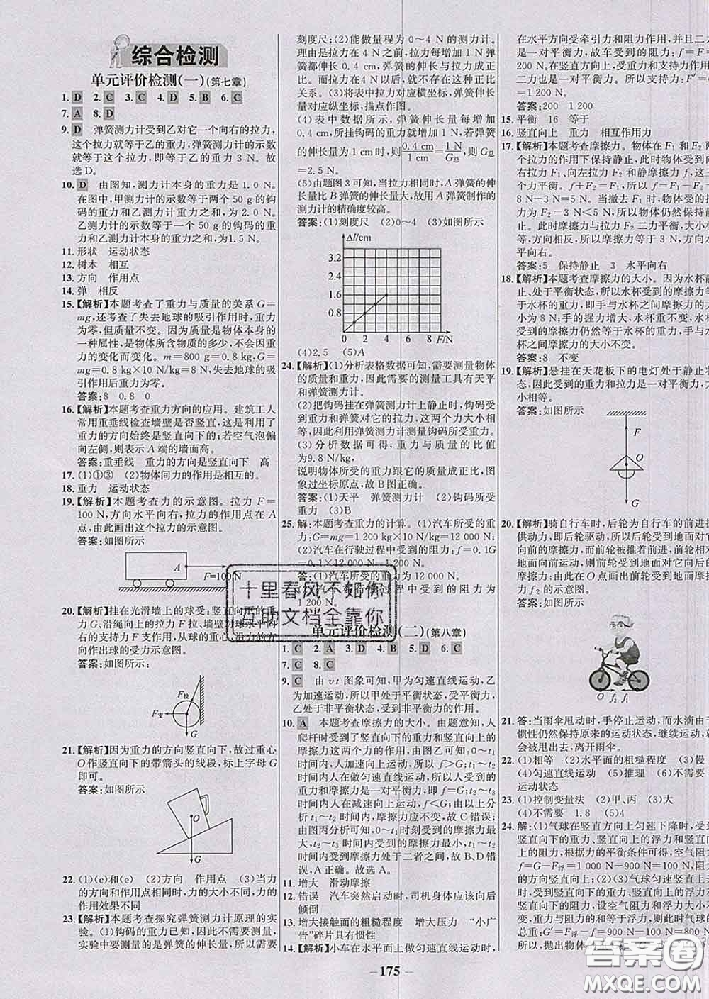 2020春世紀金榜百練百勝八年級物理下冊人教版答案