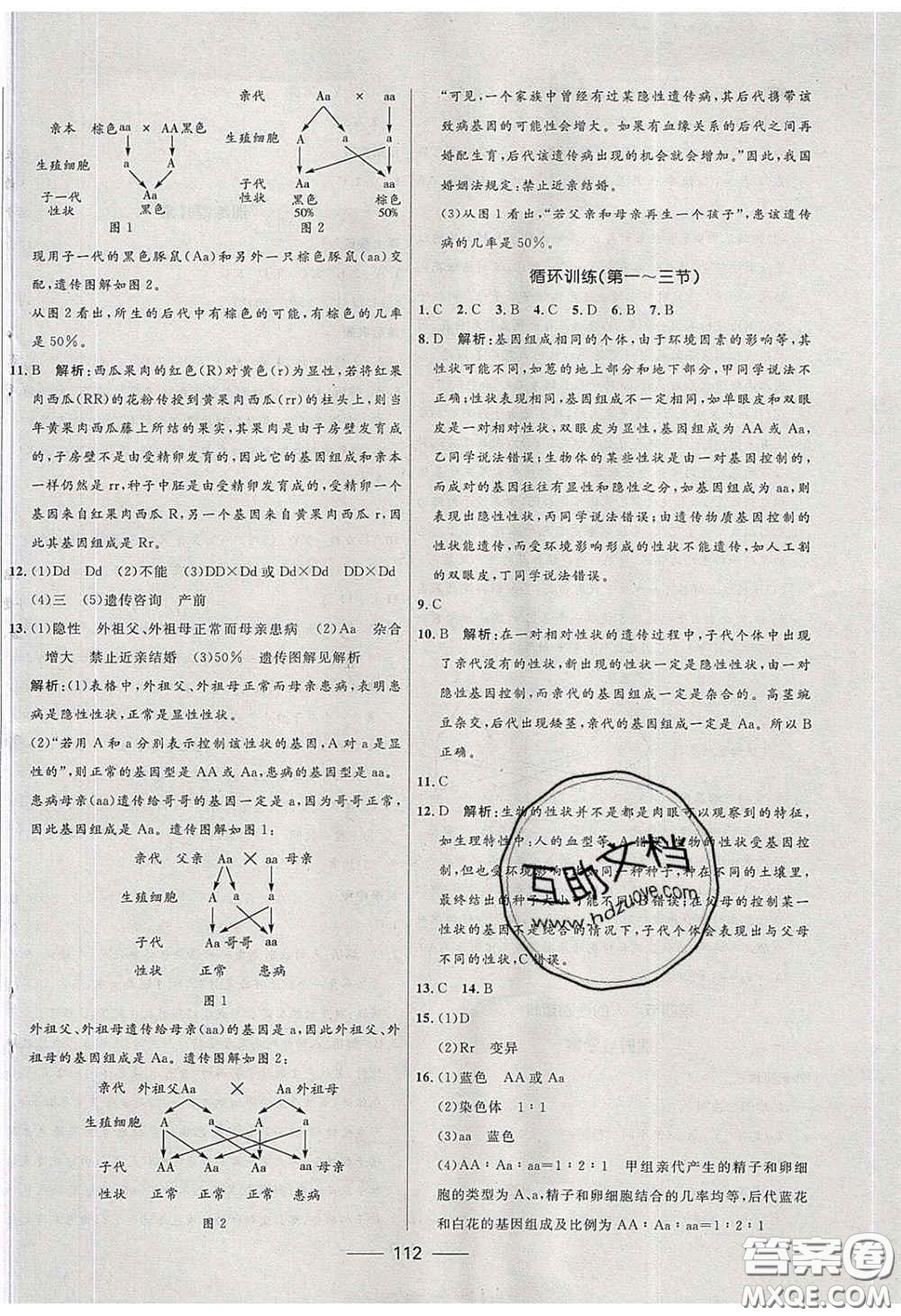 贏在起跑線2020奪冠百分百新導(dǎo)學(xué)課時(shí)練八年級(jí)生物下冊(cè)人教版答案