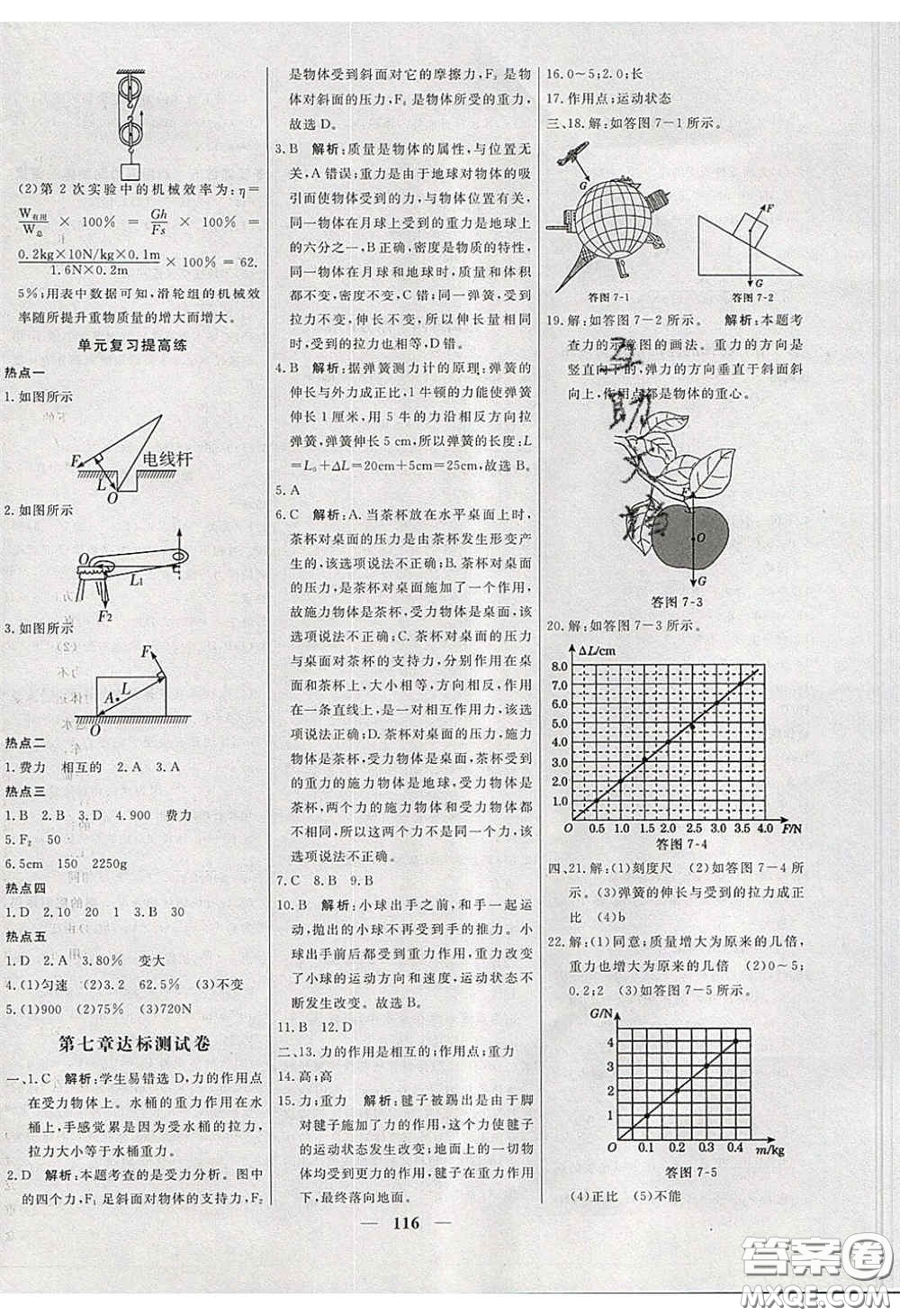 2020年名校學(xué)案高效課時(shí)練八年級(jí)物理下冊(cè)人教版答案