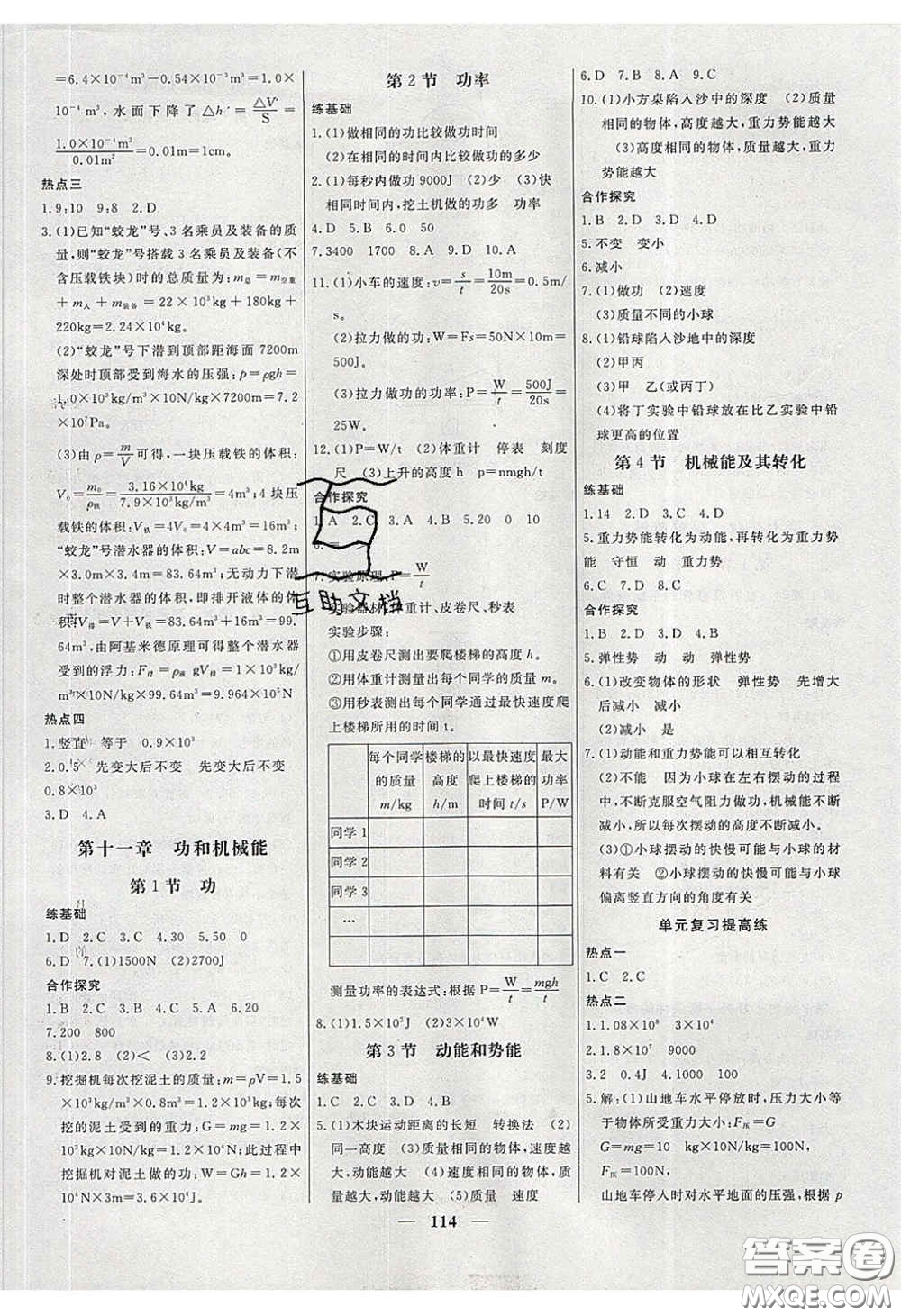 2020年名校學(xué)案高效課時(shí)練八年級(jí)物理下冊(cè)人教版答案