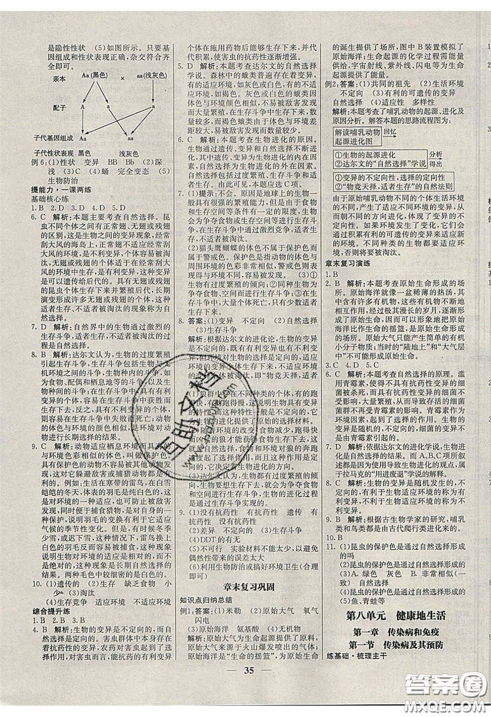 云南科技出版社2020年名校學(xué)案高效課時(shí)練八年級(jí)生物下冊(cè)人教版答案