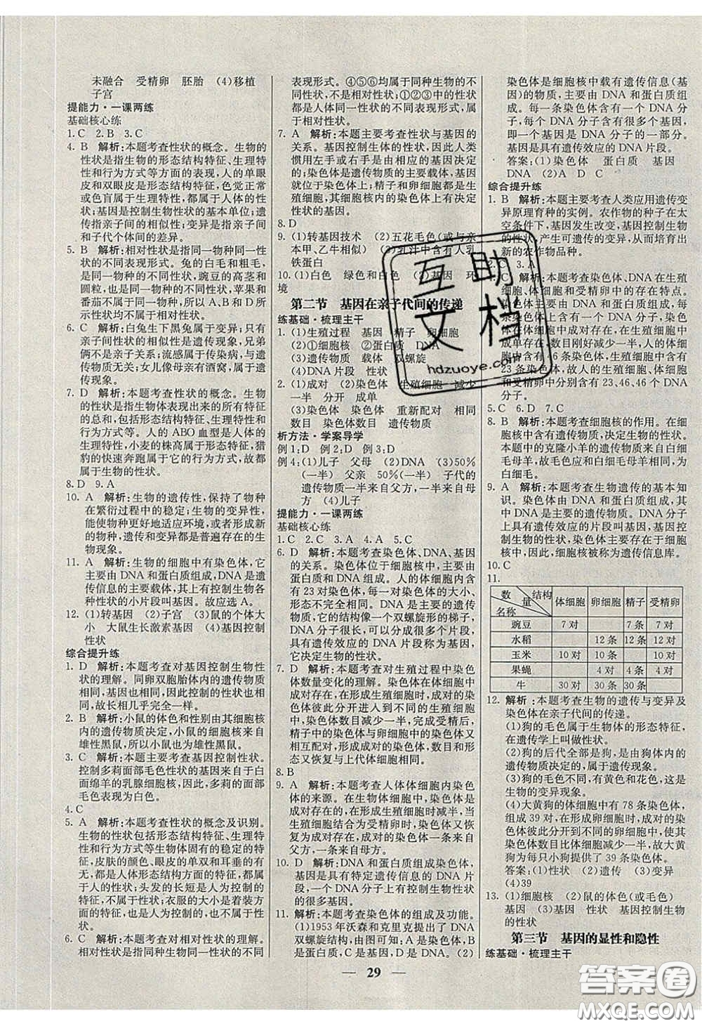 云南科技出版社2020年名校學(xué)案高效課時(shí)練八年級(jí)生物下冊(cè)人教版答案