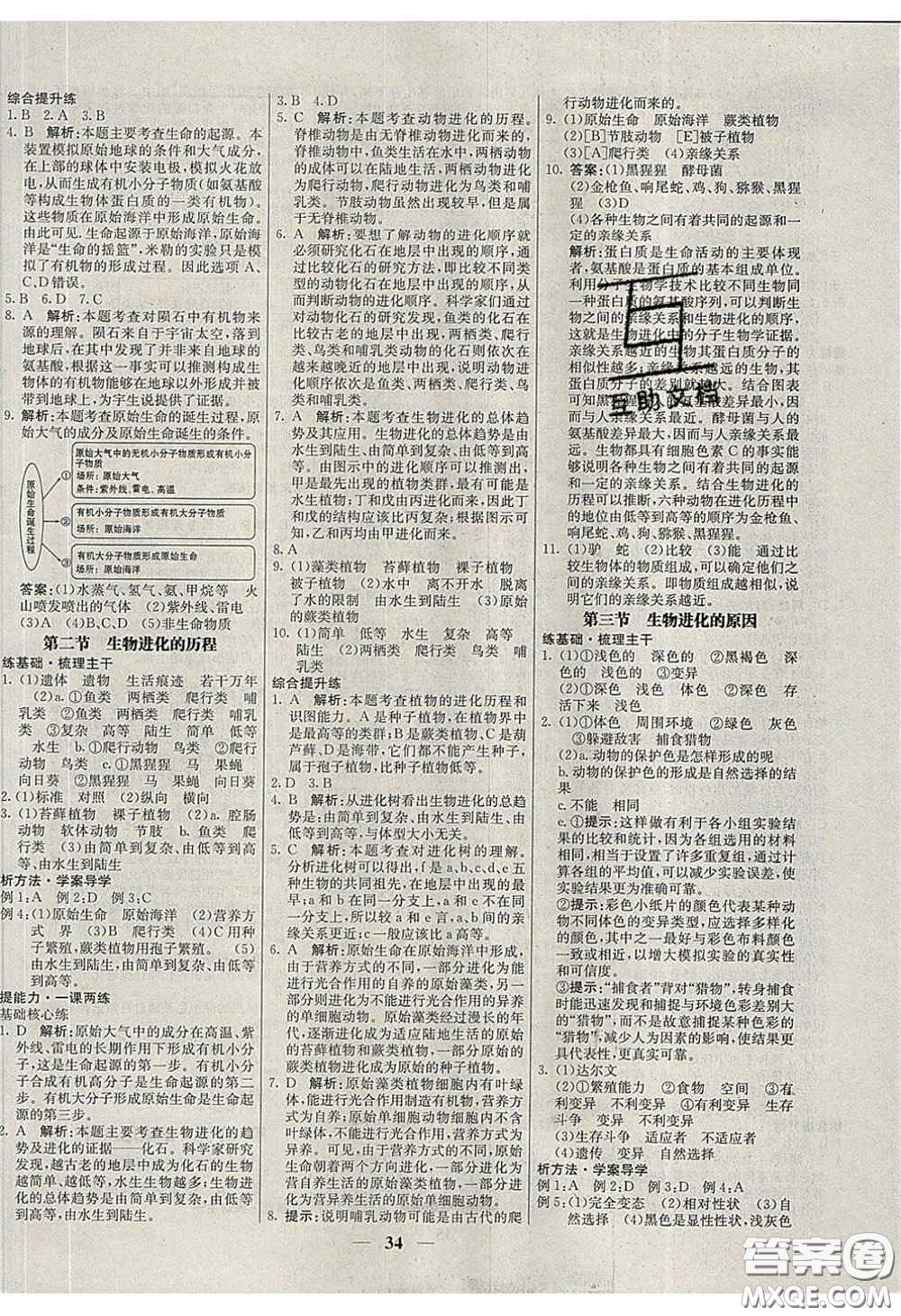 云南科技出版社2020年名校學(xué)案高效課時(shí)練八年級(jí)生物下冊(cè)人教版答案