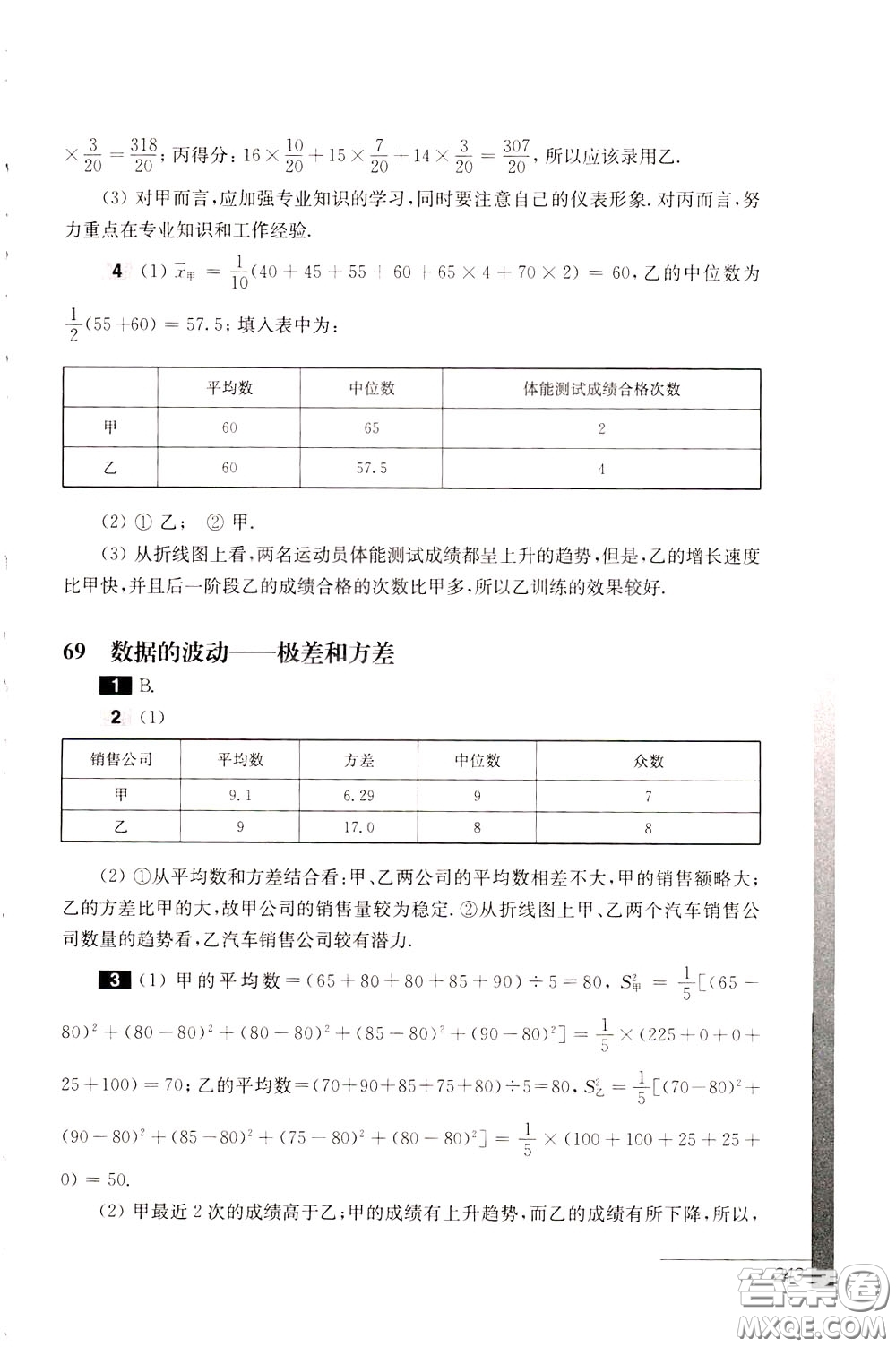 華東師范大學(xué)出版社2020年優(yōu)等生數(shù)學(xué)第三版8年級(jí)參考答案