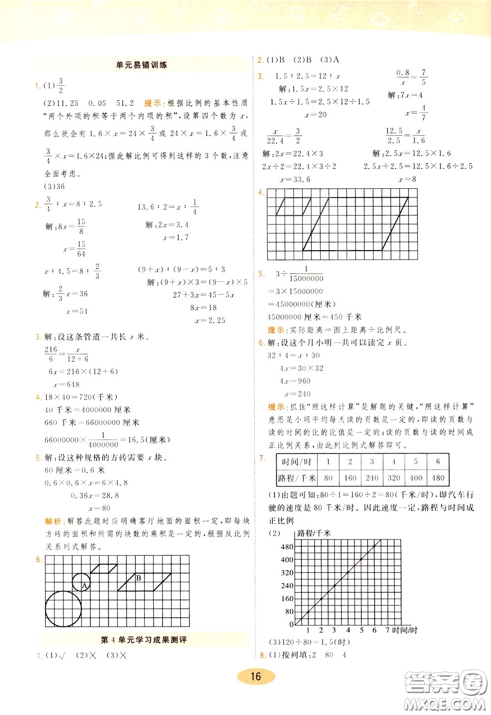 2020年黃岡同步練一日一練數(shù)學(xué)6年級(jí)下冊(cè)RJ人教版參考答案